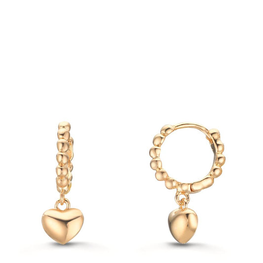 Hinged hoop Bronze gold plated 3 microns Heart