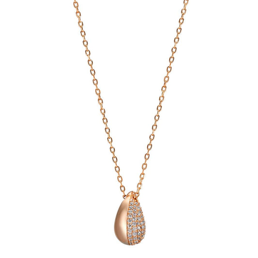 Necklace Silver Zirconia Rose Gold plated 40-45 cm