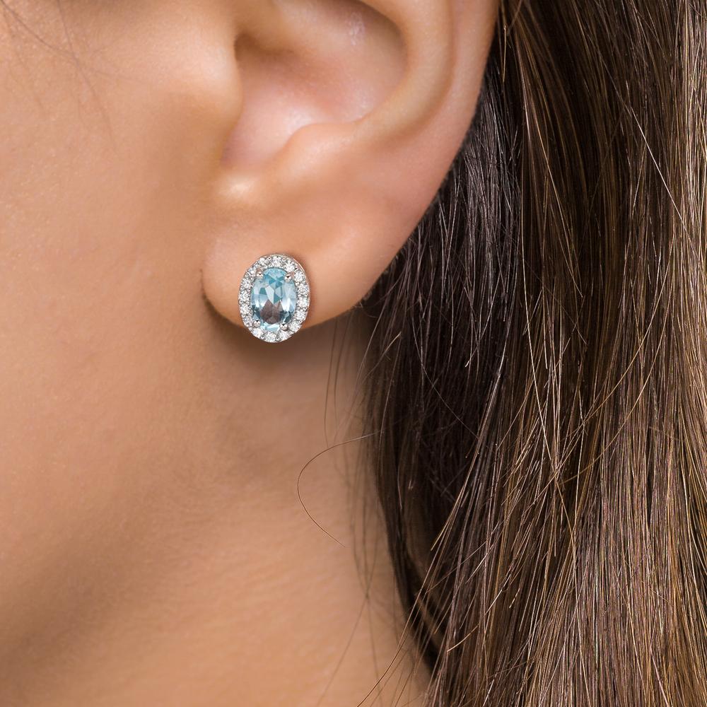 Stud earrings 18k White Gold Zirconia