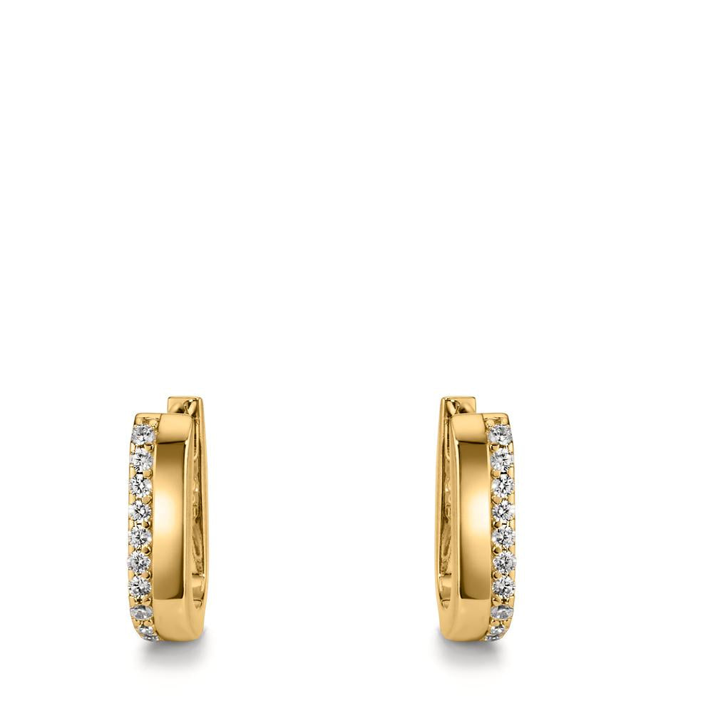 Hinged hoop Silver Zirconia 20 Stones Yellow Gold plated