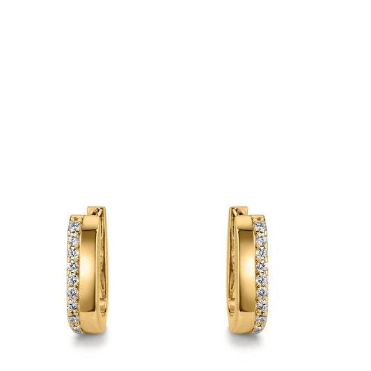 Hinged hoop Silver Zirconia 20 Stones Yellow Gold plated