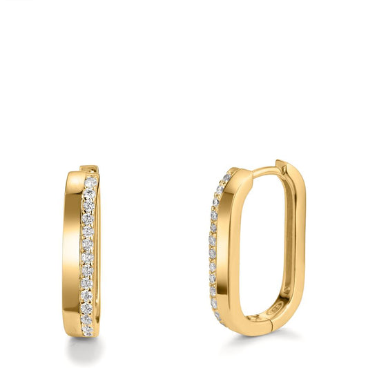 Hinged hoop Silver Zirconia 28 Stones Yellow Gold plated