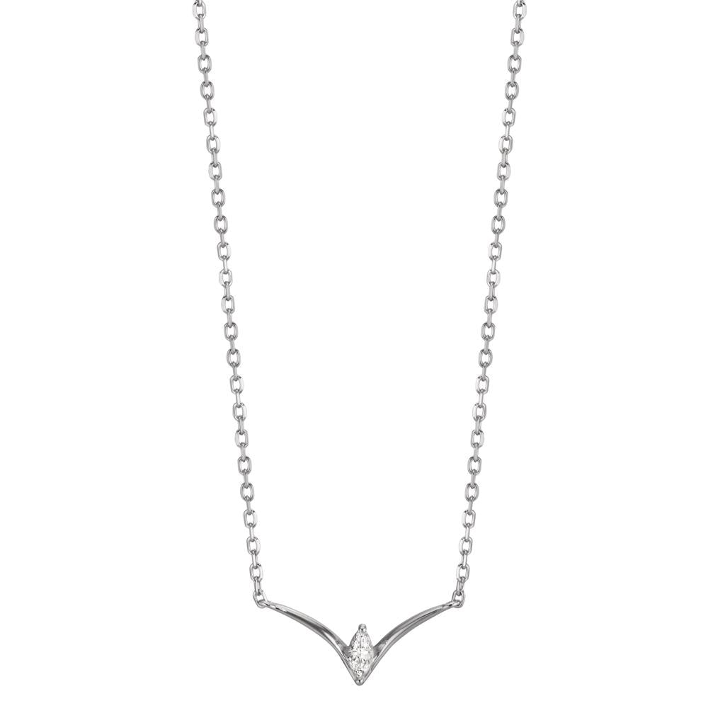 Necklace Silver Zirconia Rhodium plated 40-45 cm