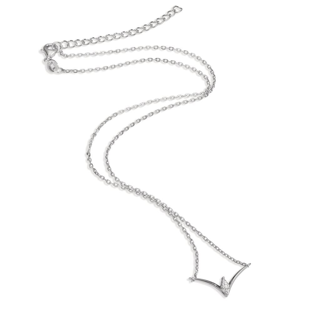 Necklace Silver Zirconia Rhodium plated 40-45 cm