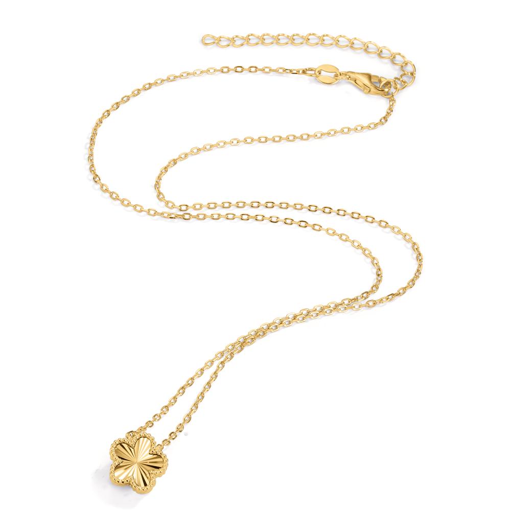 Necklace Silver Zirconia Yellow Gold plated Flower 40-45 cm