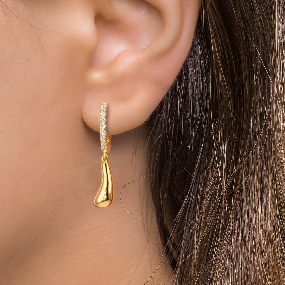 Hinged hoop Silver Yellow Gold plated