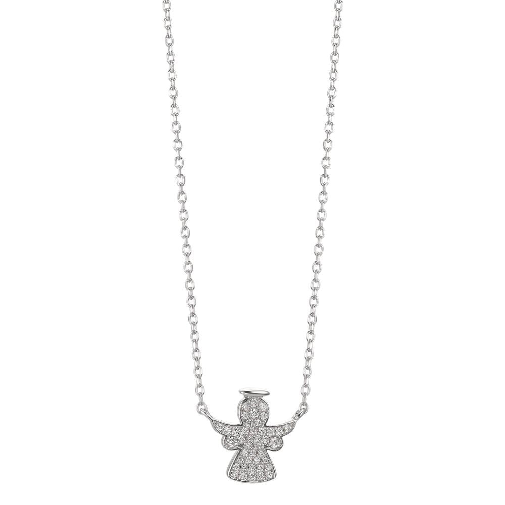 Necklace Silver Zirconia Rhodium plated Guardian Angel 40-43 cm
