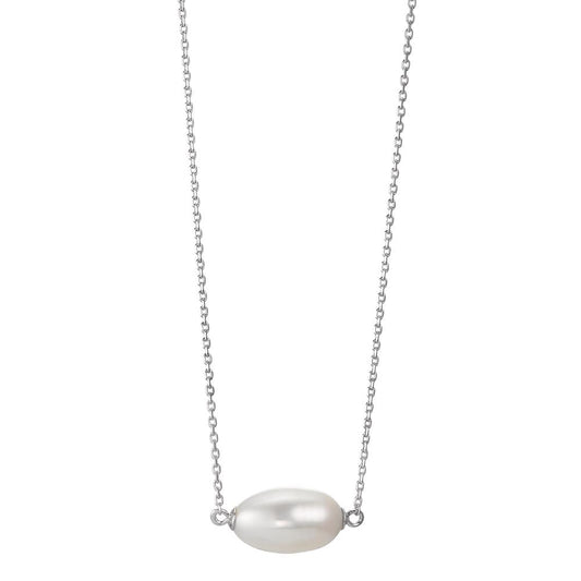 Necklace Silver Rhodium plated Freshwater pearl 40-43 cm