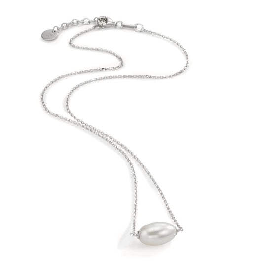 Necklace Silver Rhodium plated Freshwater pearl 40-43 cm