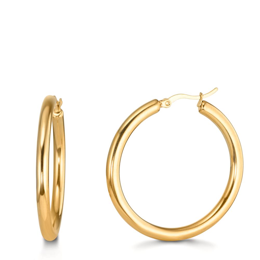 Hoop earrings Stainless steel Yellow IP coated