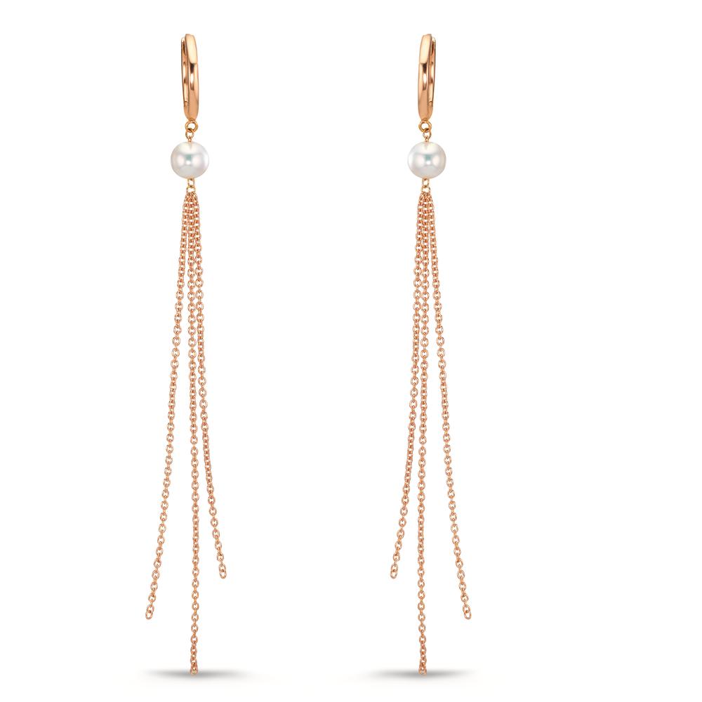 Hinged hoop 18k Red Gold Freshwater pearl, 2 Pearls