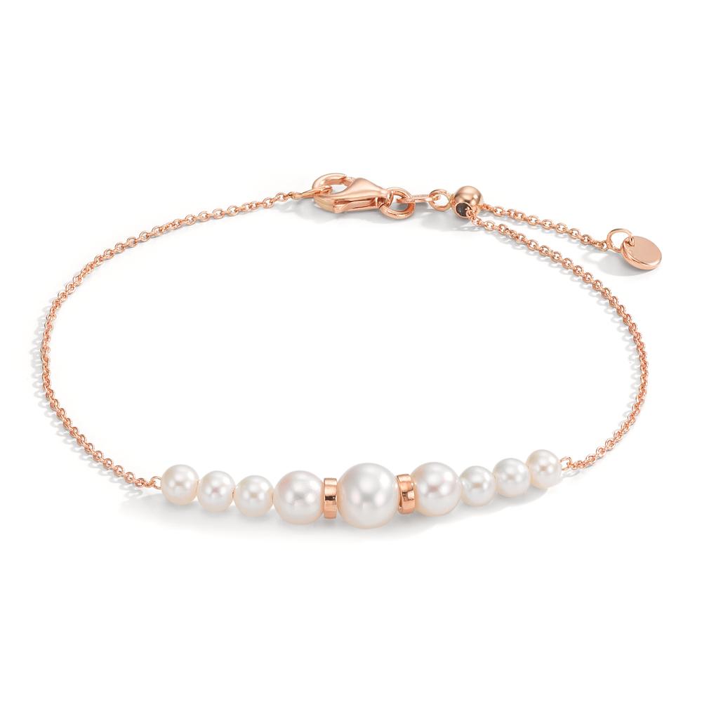 Bracelet 18k Red Gold Freshwater pearl, 9 Pearls 15-18 cm