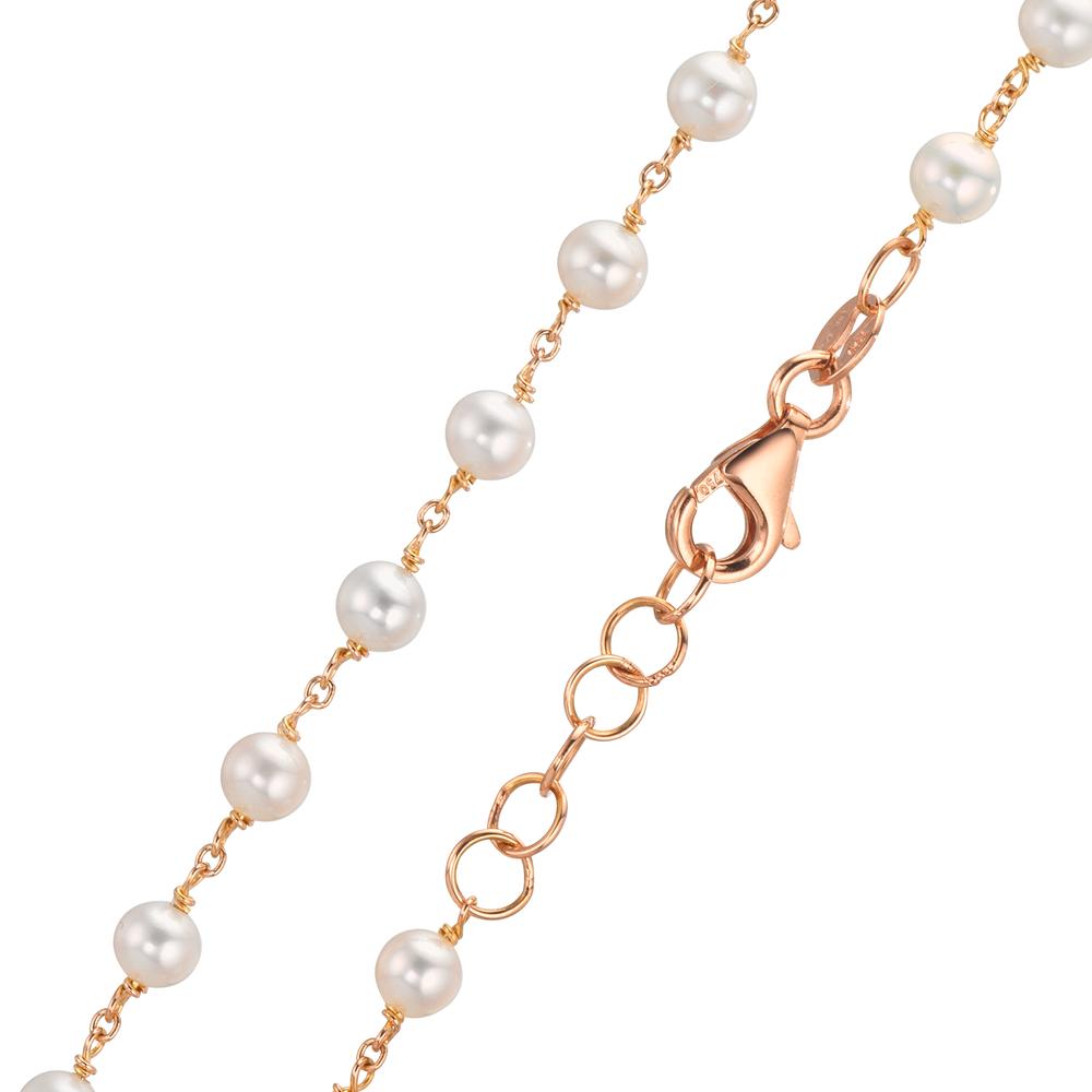Necklace 18k Red Gold Freshwater pearl, 50 Pearls, 3.5 mm 41-42 cm