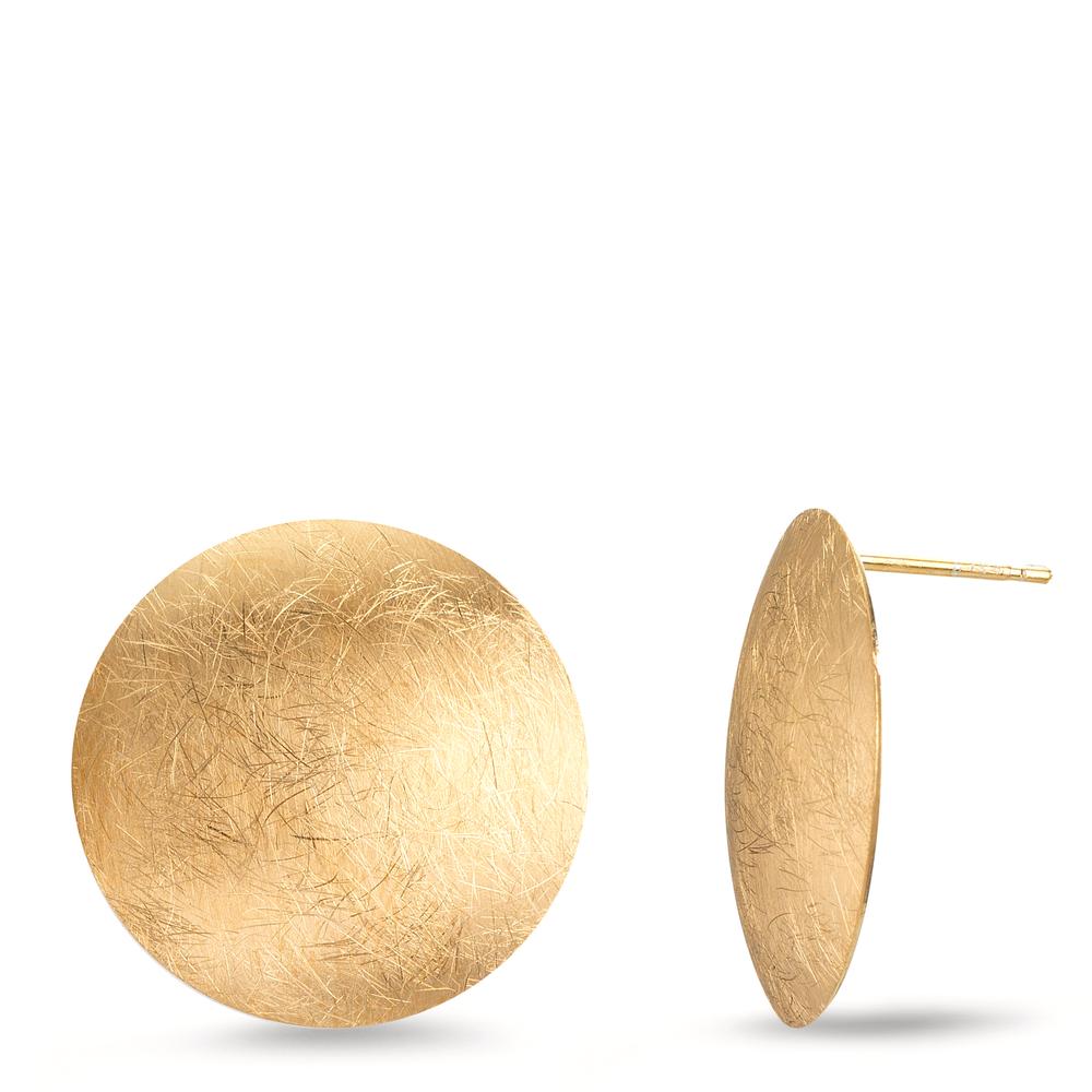 Stud earrings Silver Yellow Gold plated Ø22 mm