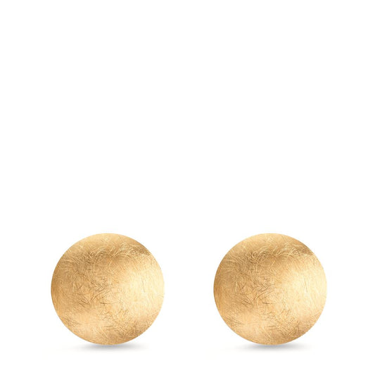 Stud earrings Silver Yellow Gold plated Ø14 mm