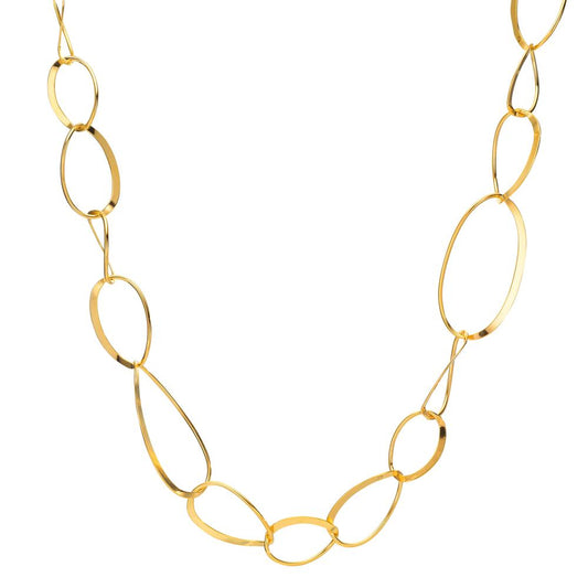 Necklace Silver Yellow Gold plated 80 cm