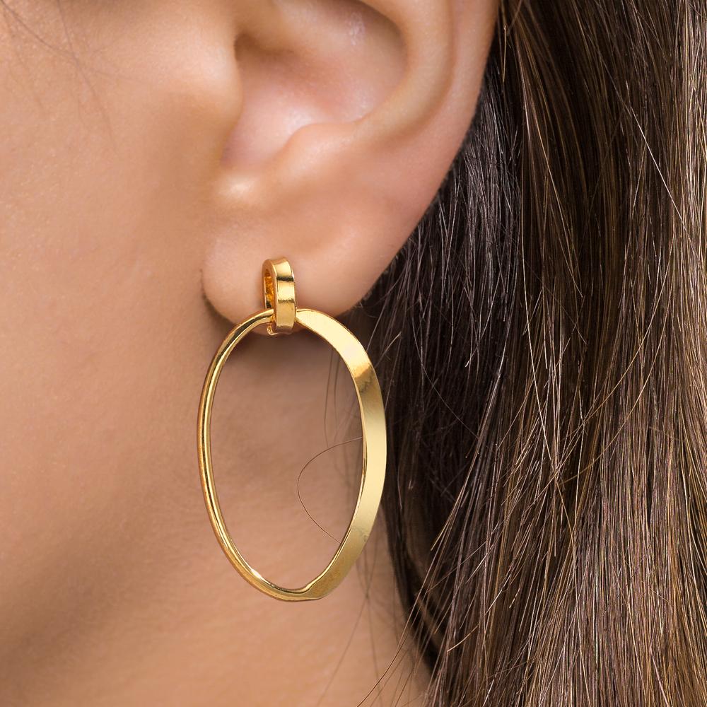 Drop Earrings Silver Yellow Gold plated