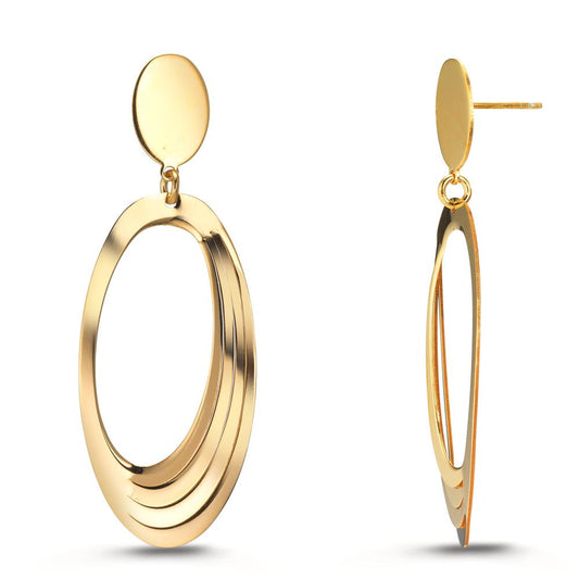 Drop Earrings Silver Yellow Gold plated