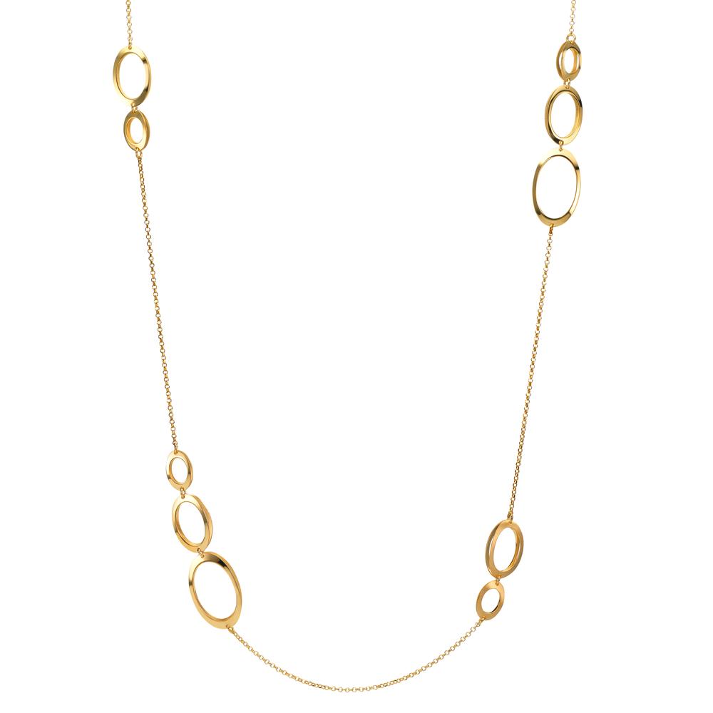 Necklace Silver Yellow Gold plated 90 cm