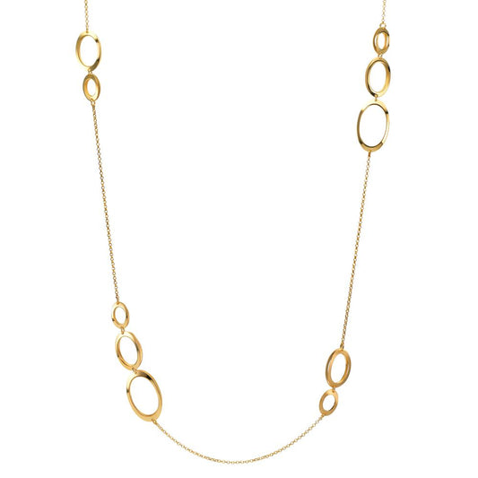Necklace Silver Yellow Gold plated 90 cm