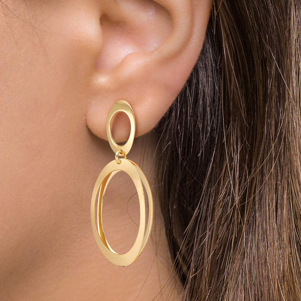 Drop Earrings Silver Yellow Gold plated
