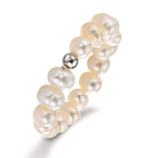 Ring Stainless steel Freshwater pearl, 4.5 mm