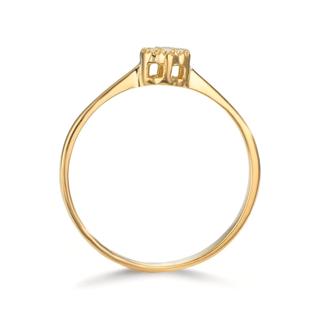 Ring 18k Yellow Gold Diamond 0.06 ct, 7 Stones, w-si