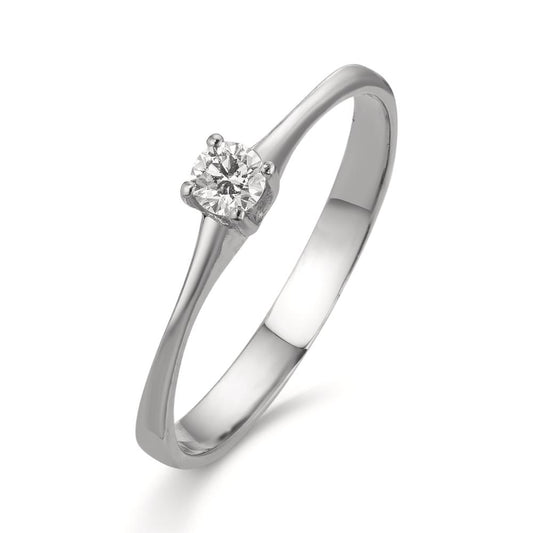 Solitaire ring 18k White Gold Diamond 0.09 ct, w-si