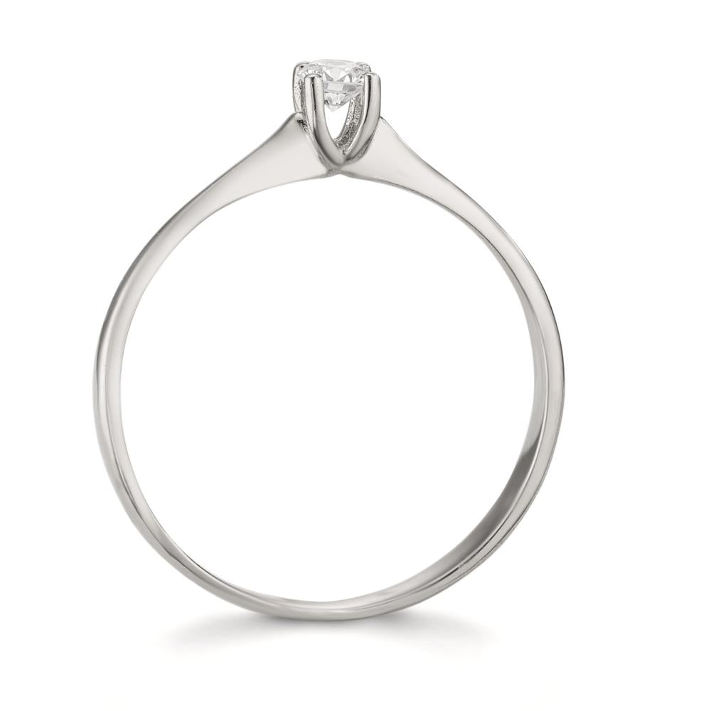 Solitaire ring 18k White Gold Diamond 0.09 ct, w-si