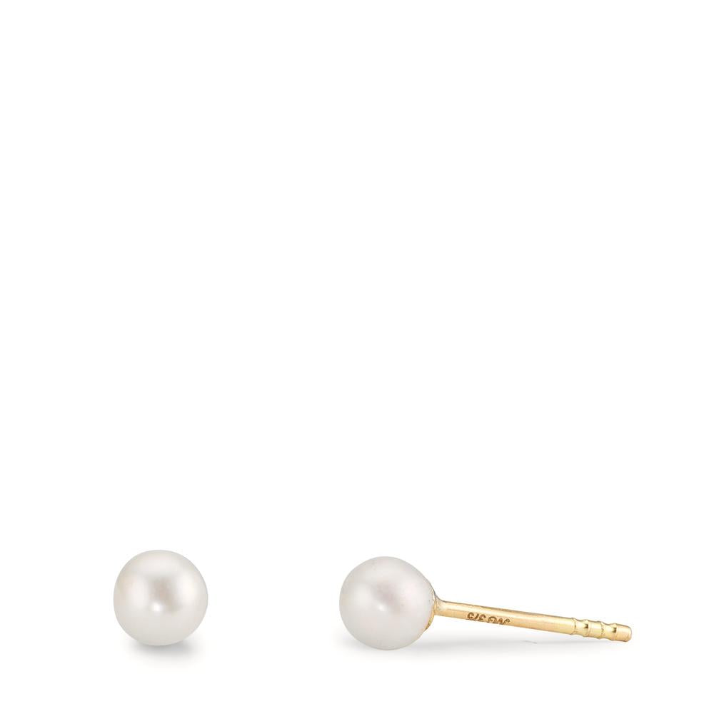 Stud earrings 9k Yellow Gold Shining pearls, 2 Pearls 4-4.5 mm