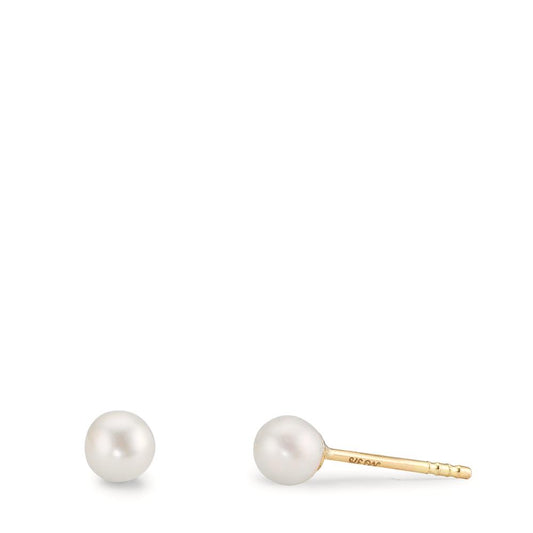Stud earrings 9k Yellow Gold Shining pearls, 2 Pearls 4-4.5 mm