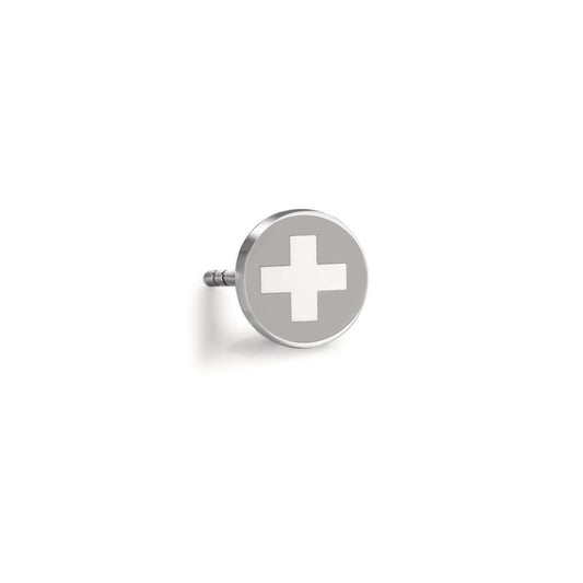 Single stud earring Stainless steel Ø8 mm