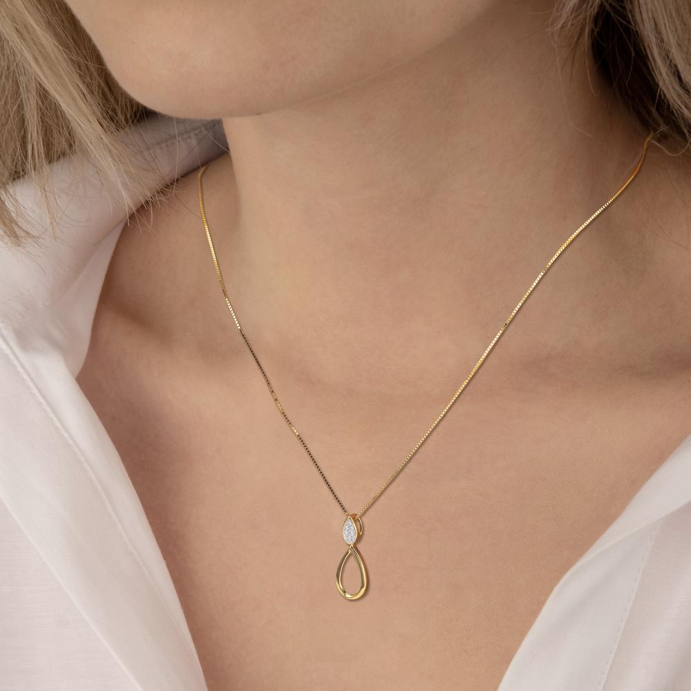 Pendant 18k Yellow Gold Diamond 0.03 ct, 6 Stones, w-pi1
