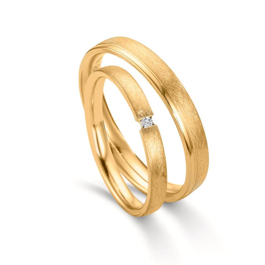Wedding Ring 18k Yellow Gold Diamond 0.015 ct, w-si