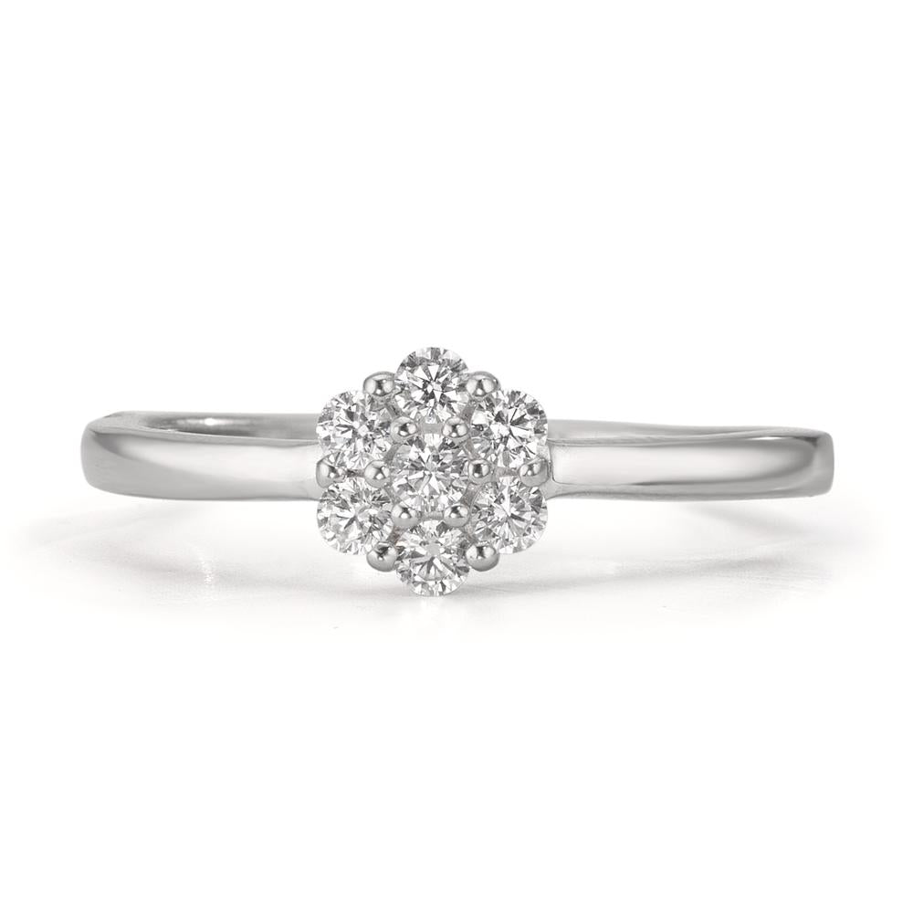Ring Silver Zirconia 7 Stones Rhodium plated