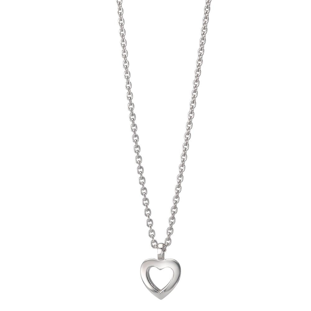 Necklace Silver Rhodium plated Heart 38-42 cm