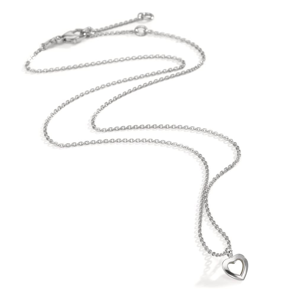 Necklace Silver Rhodium plated Heart 38-42 cm
