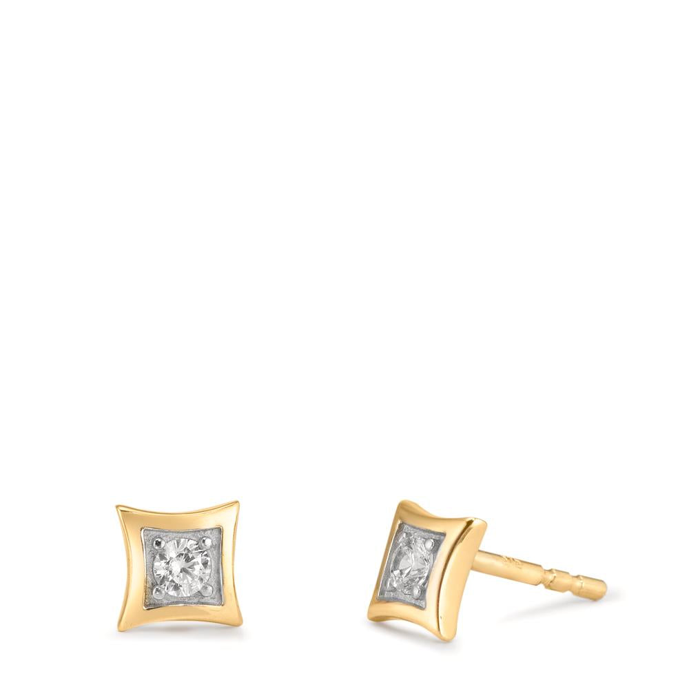 Stud earrings 9k Yellow Gold Zirconia 2 Stones