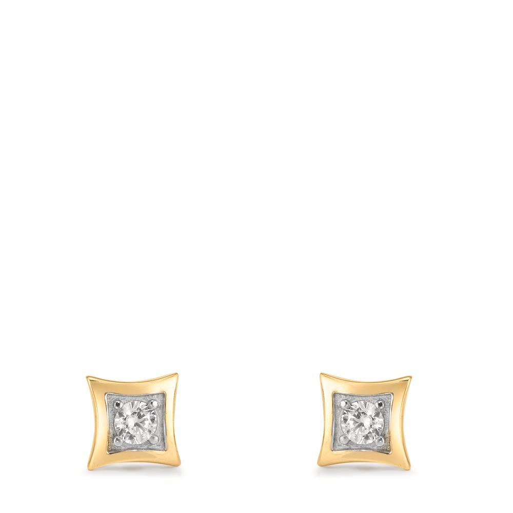 Stud earrings 9k Yellow Gold Zirconia 2 Stones