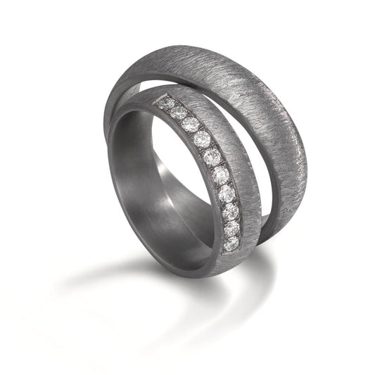 Wedding Ring Tantal 999 Lab-grown Diamond 0.25 ct, 10 Stones, tw-vsi