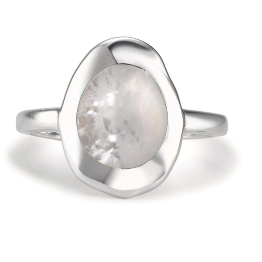 Ring Silver Mother of pearl White Ø14.5 mm