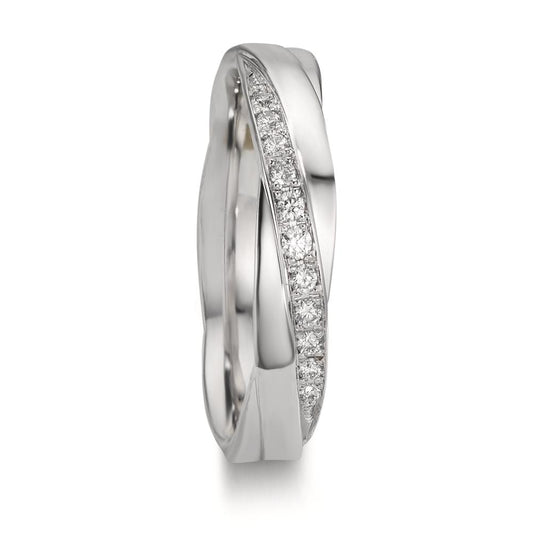 Wedding Ring 18k White Gold Diamond 0.097 ct, 11 Stones, w-si