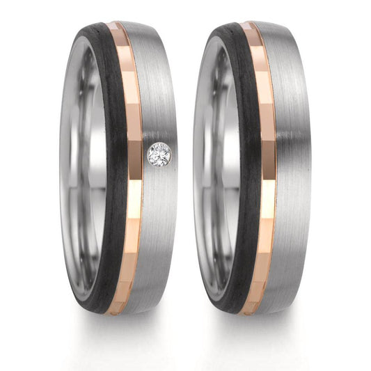 Wedding Ring Stainless steel, 9k Red Gold