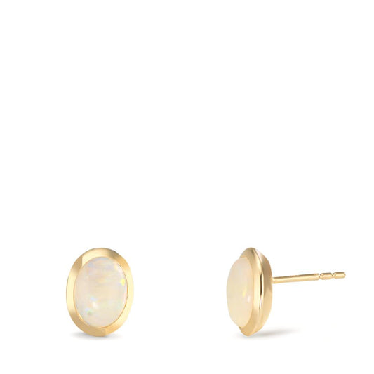 Stud earrings 9k Yellow Gold Opal 2 Stones