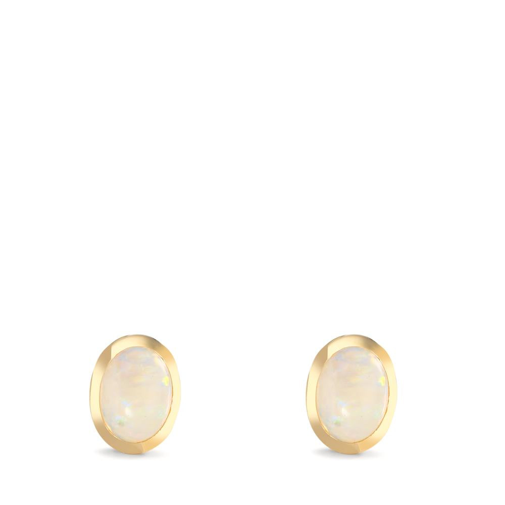 Stud earrings 9k Yellow Gold Opal 2 Stones