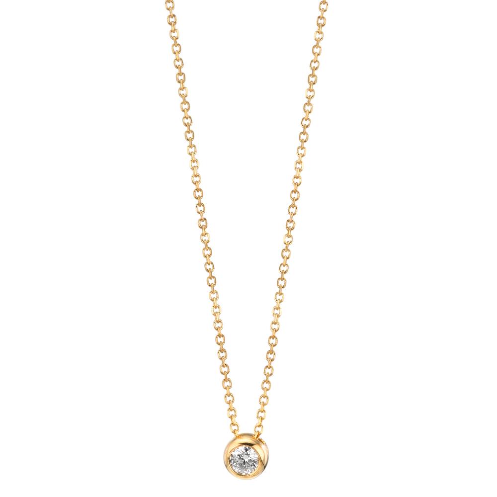 Necklace 18k Yellow Gold Diamond 0.05 ct, w-si 42-45 cm