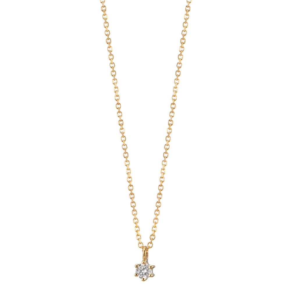 Necklace 18k Yellow Gold Diamond 0.05 ct, w-si 42-45 cm