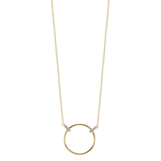 Necklace 9k Yellow Gold, 9k White Gold Zirconia 6 Stones 42-45 cm Ø14 mm