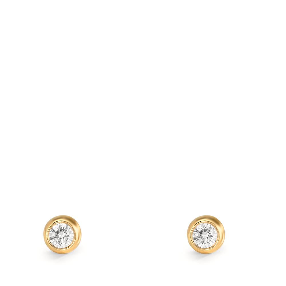 Stud earrings 18k Yellow Gold Diamond 0.10 ct, 2 Stones, w-si Ø3.5 mm