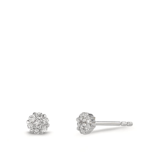 Stud earrings 18k White Gold Diamond 0.112 ct, 14 Stones, w-si Ø4 mm